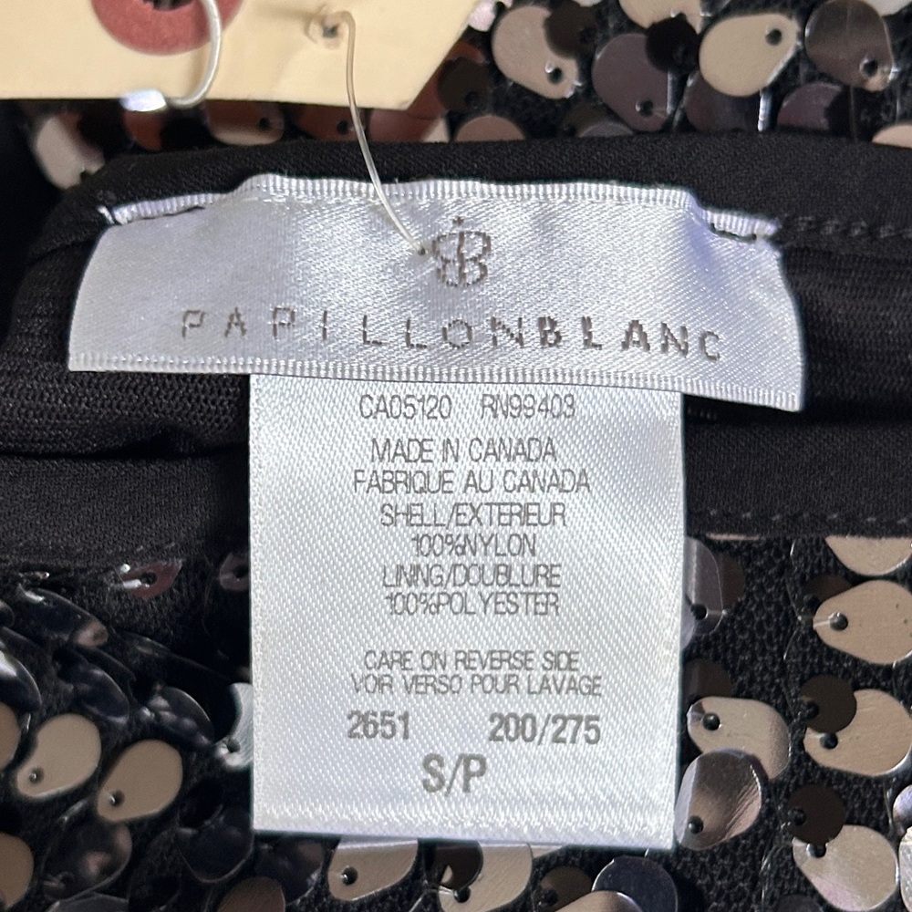 NWT PAPILLON BLANC Sequin Mesh Overlay Tank Top Y2K Whimsigoth Holiday Glam Sz S - Picture 3 of 10
